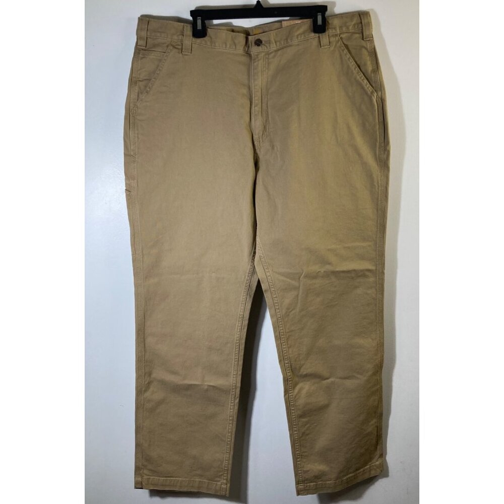 Mens Carhartt Rugged Flex Rigby Dungaree Canvas Pants Dark Khaki 42 x‎ 32